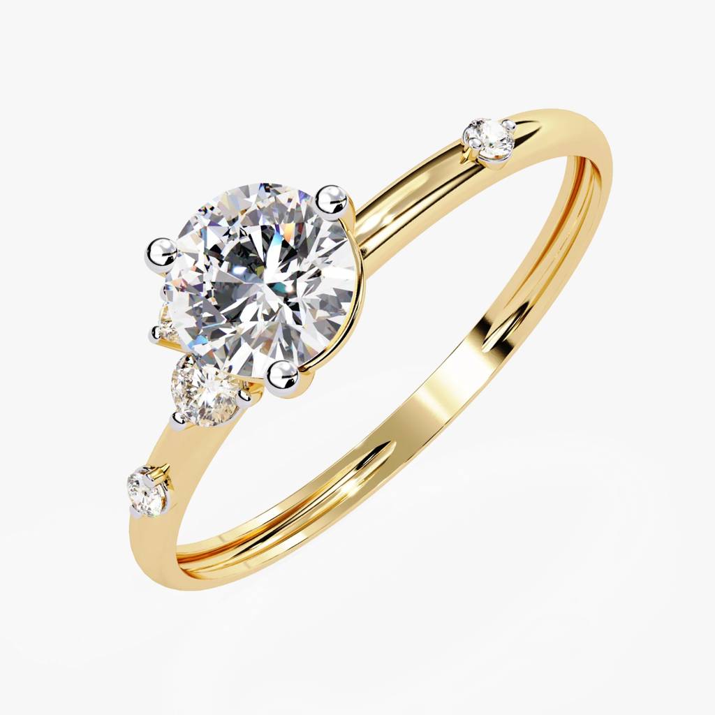 Flora  Round-Shaped Lab Grown Diamond Ring : ND-RNG-14Y-1021-6