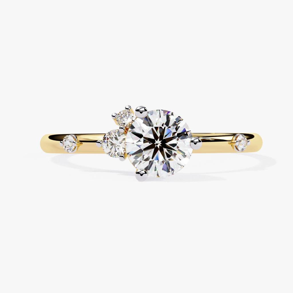 Flora  Round-Shaped Lab Grown Diamond Ring : ND-RNG-14Y-1021-6