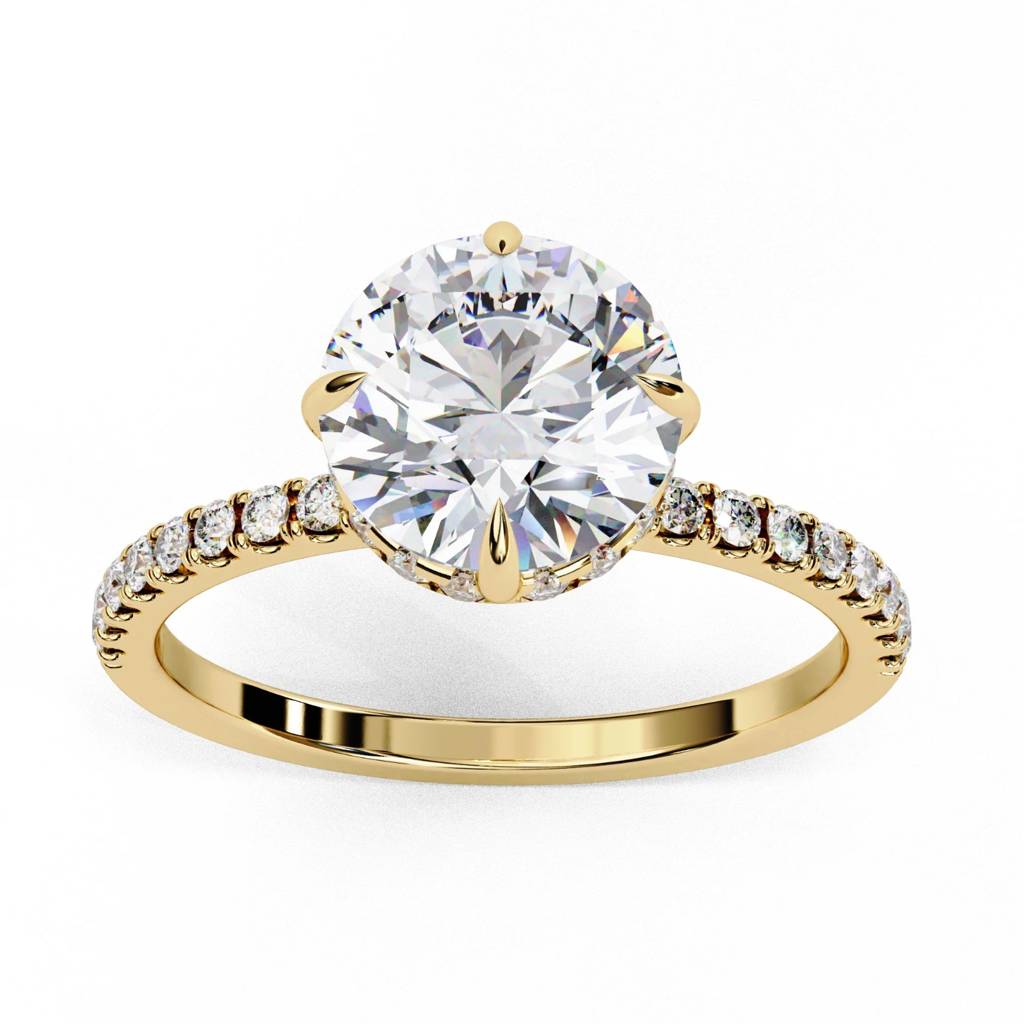 Mira  Classic Round Diamond Hidden Halo Ring : ND-RNG-14Y-1045-6