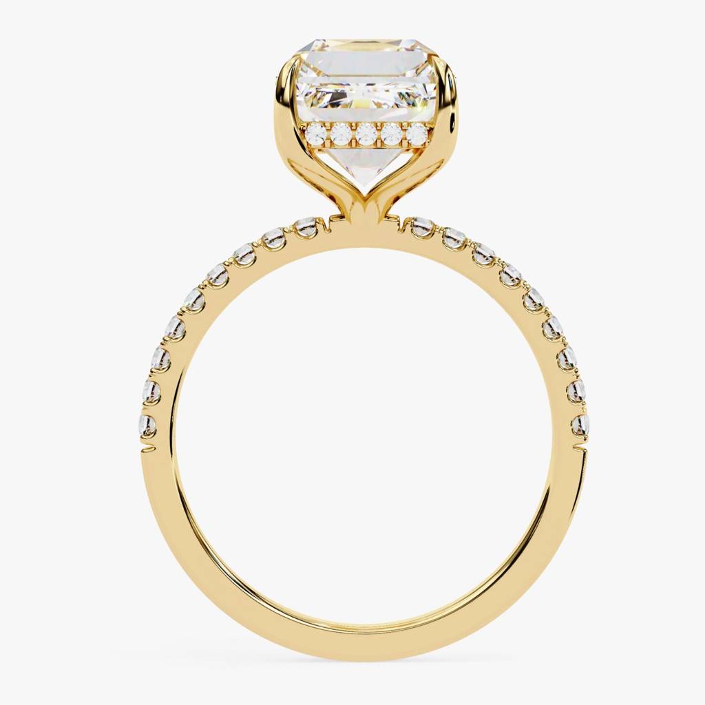 Mira  Emerald-Cut Diamond Ring With Hidden Halo And Side Diamonds : ND-RNG-14Y-1057-6