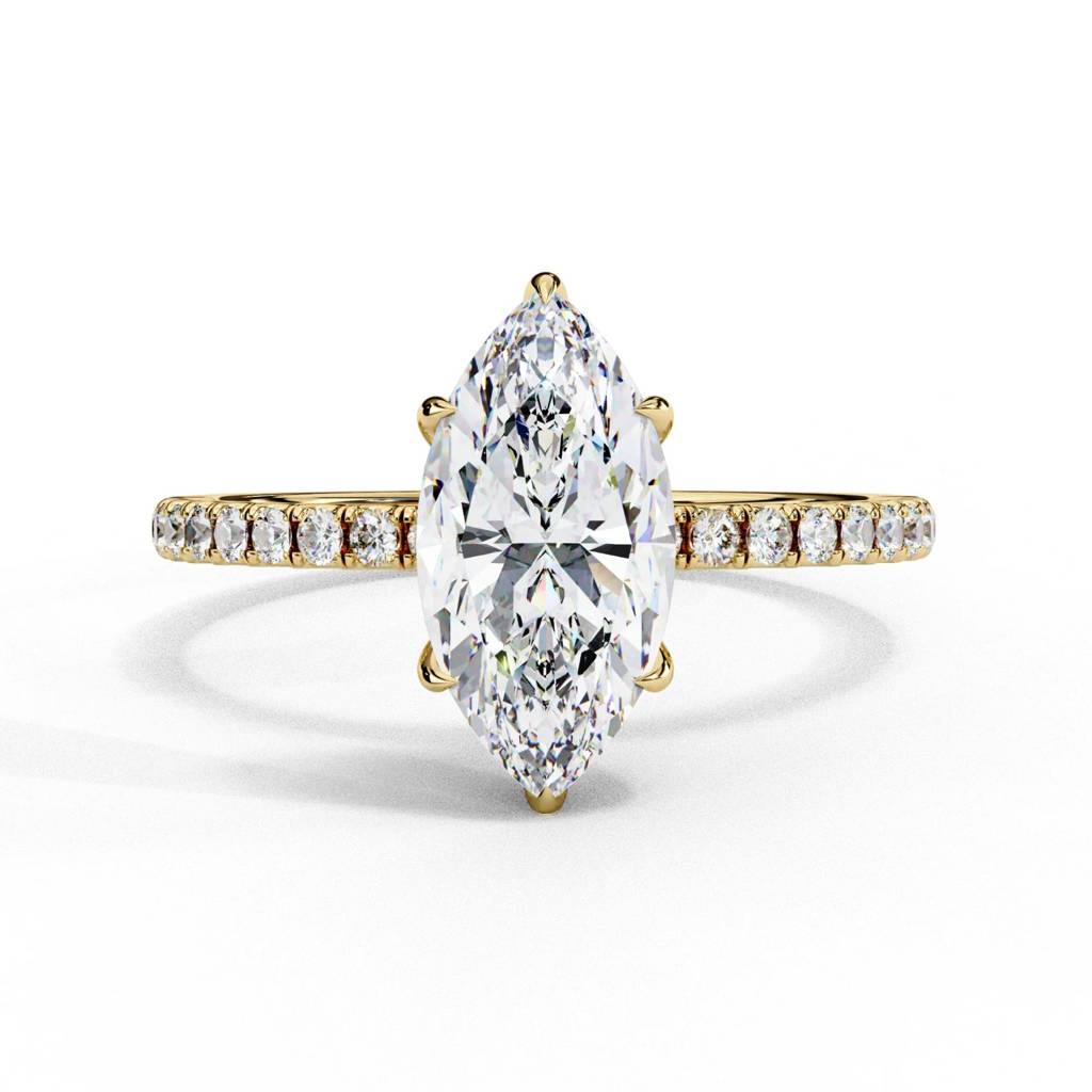 Mira  Marquise Diamond Ring With Hidden Halo : ND-RNG-14Y-1063-6