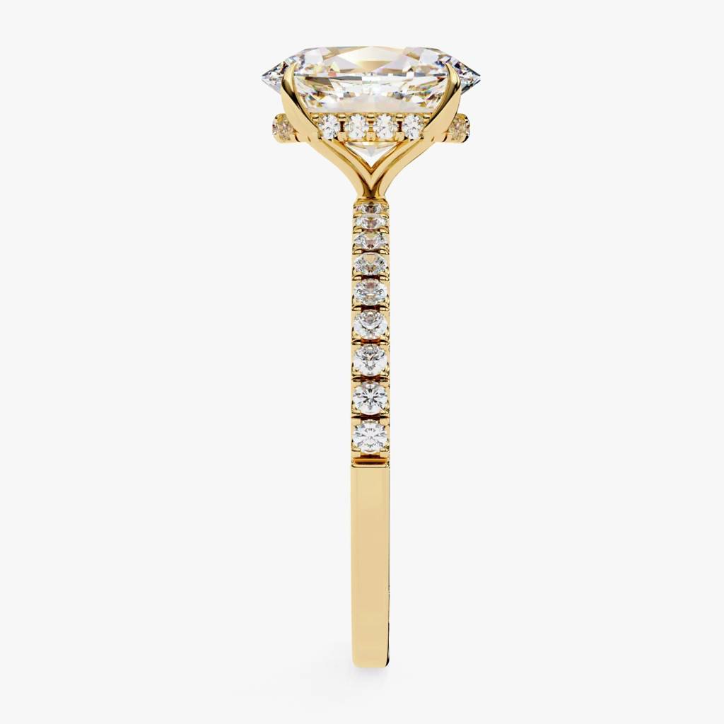 Mira  Oval-Cut Diamond Ring With Hidden Halo And Diamond-Embellished Band : ND-RNG-14Y-1069-6