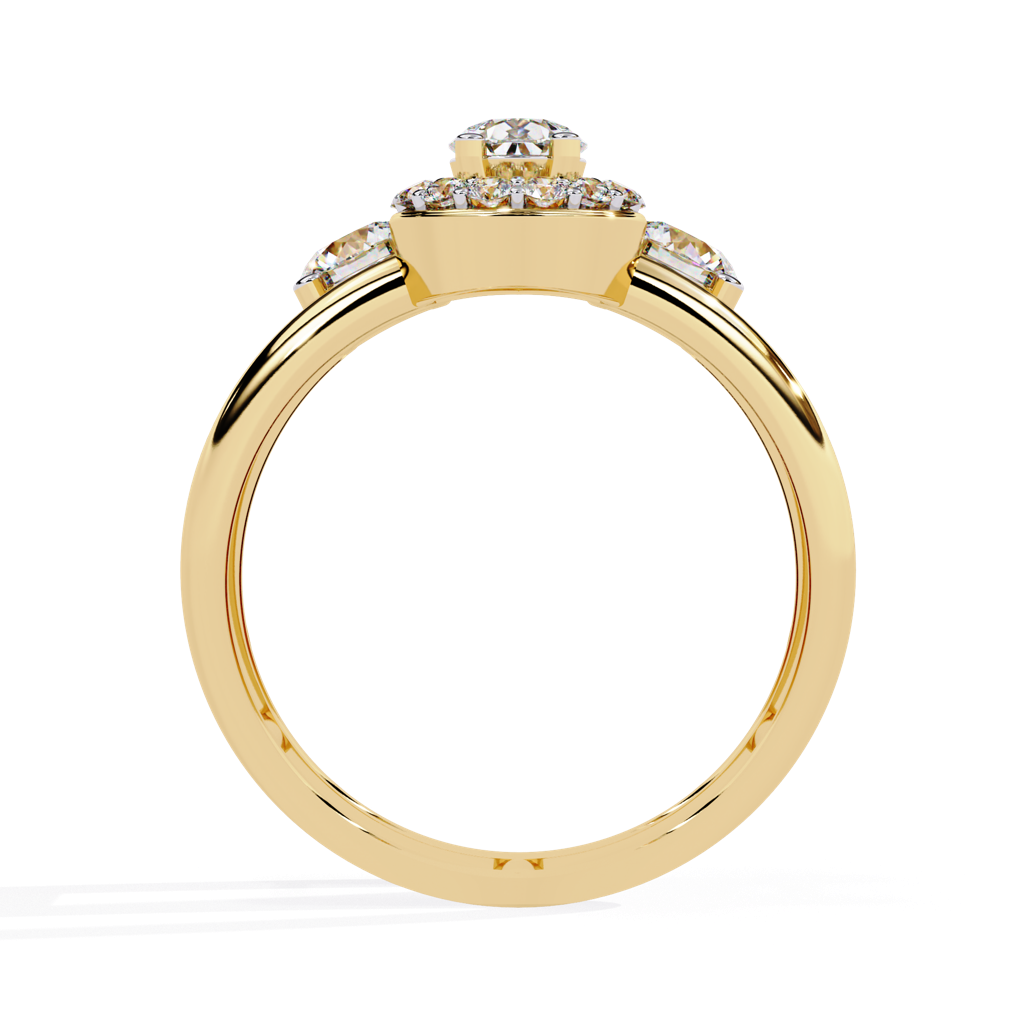 Mira  Pear And Round-Shaped Lab Grown Diamond Ring : ND-RNG-14Y-1075-6