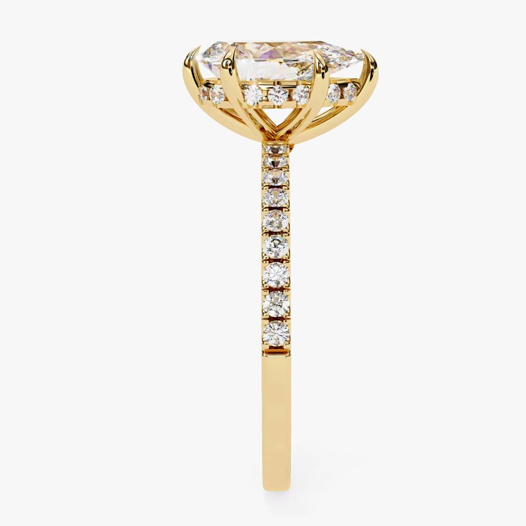 Mira  Pear With Hidden Halo Lab-Grown Diamond Ring : ND-RNG-14Y-1081-6
