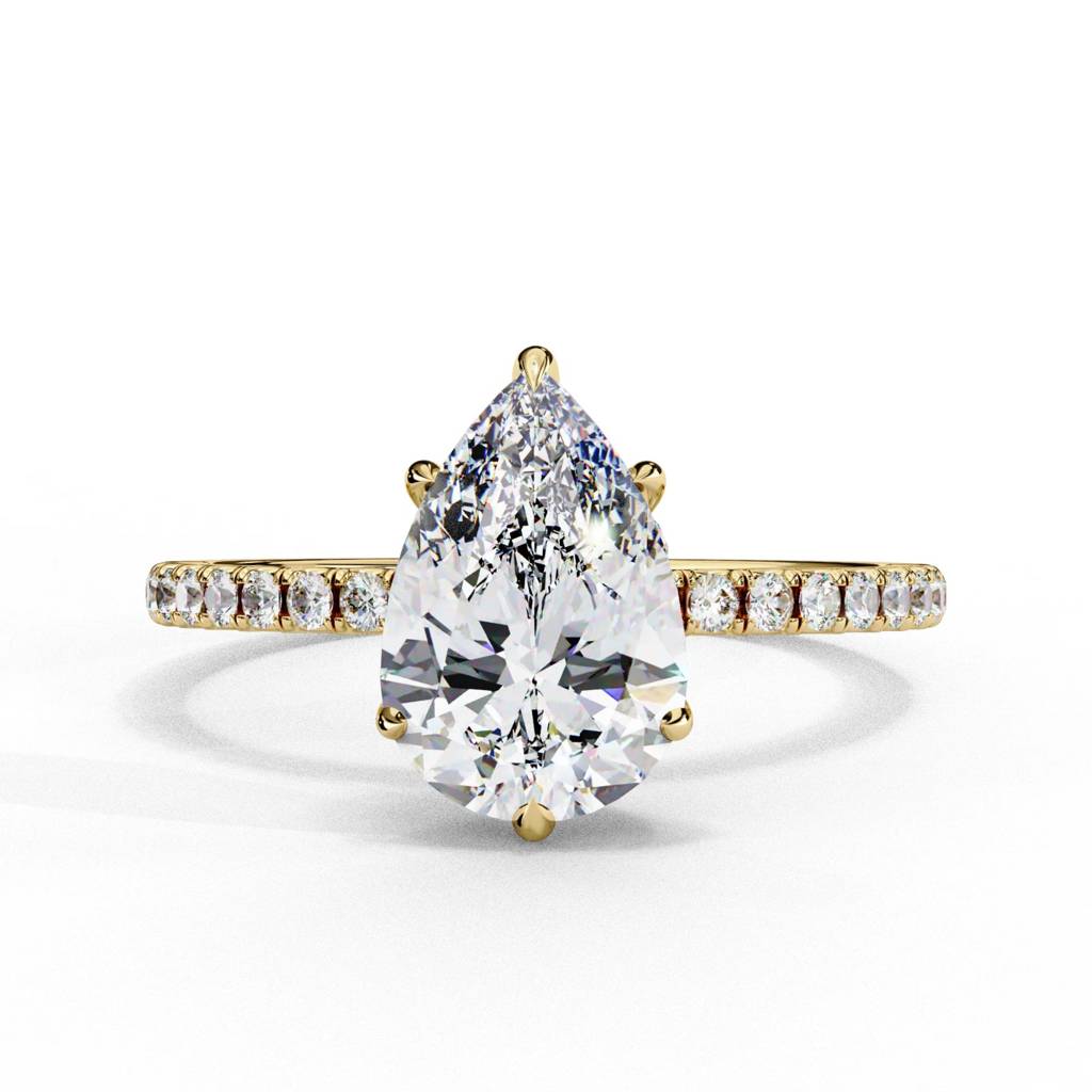Mira  Pear With Hidden Halo Lab-Grown Diamond Ring : ND-RNG-14Y-1081-6