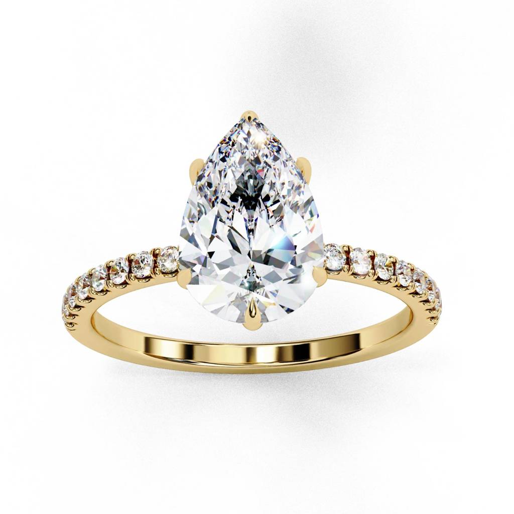 Mira  Pear With Hidden Halo Lab-Grown Diamond Ring : ND-RNG-14Y-1081-6