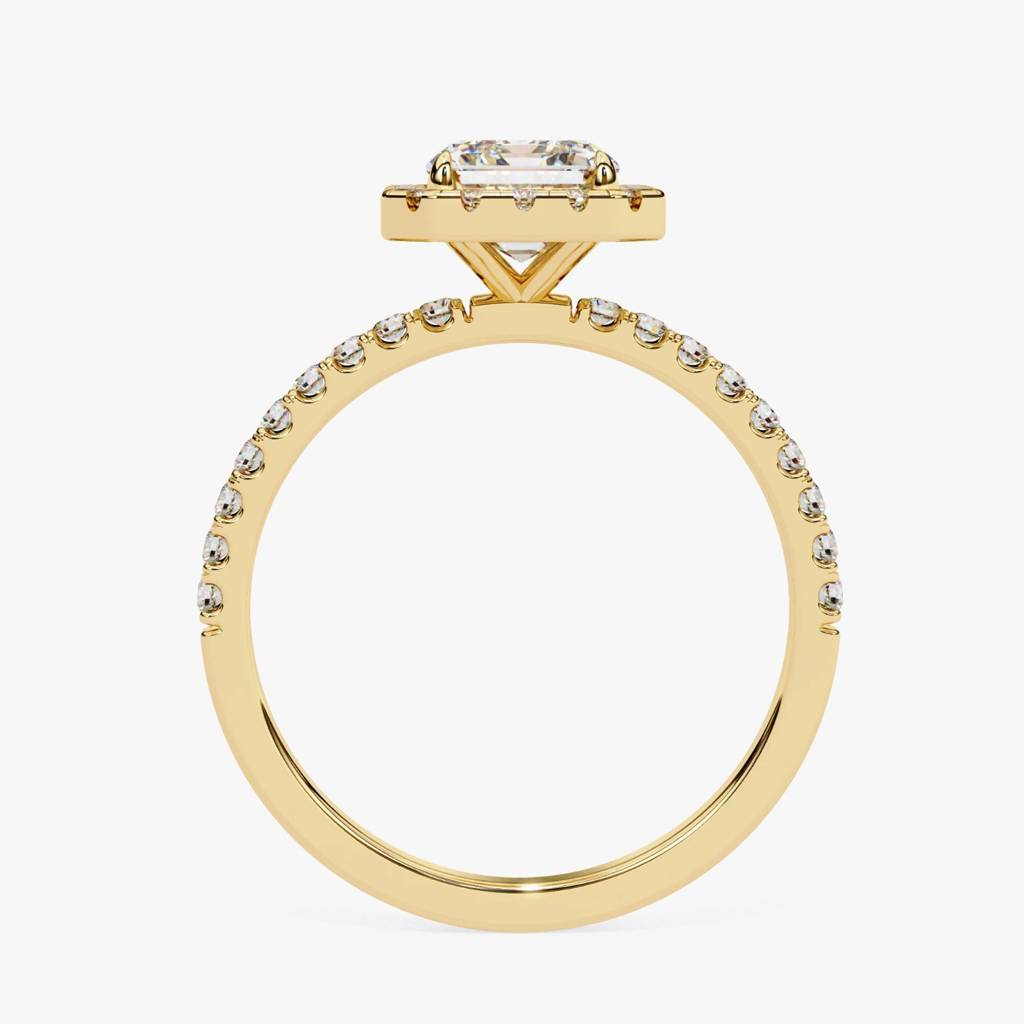 Mira  Radiant-Cut Diamond Solitaire Ring With Halo Around It : ND-RNG-14Y-1087-6