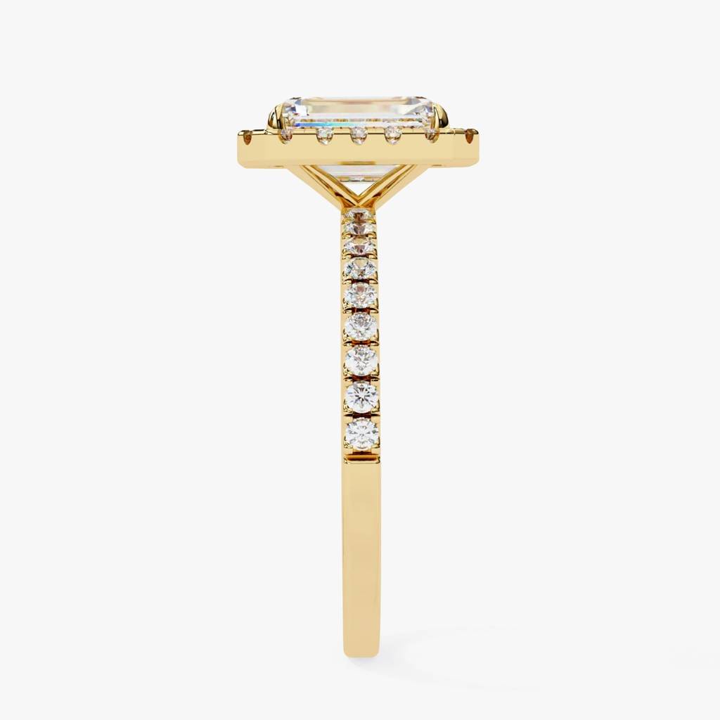 Mira  Radiant-Cut Diamond Solitaire Ring With Halo Around It : ND-RNG-14Y-1087-6