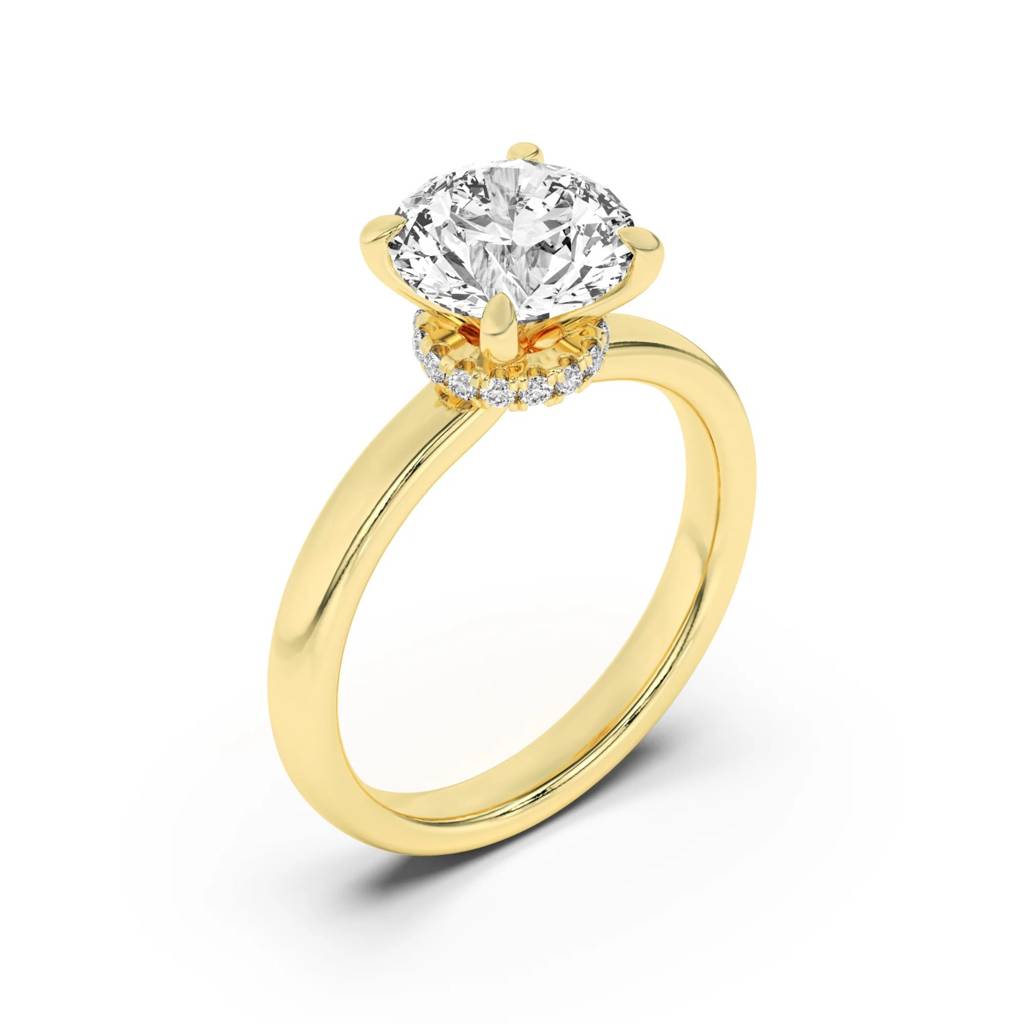 Mirage  Round With Hidden Halo Lab-Grown Diamond Ring : ND-RNG-14Y-1117-6