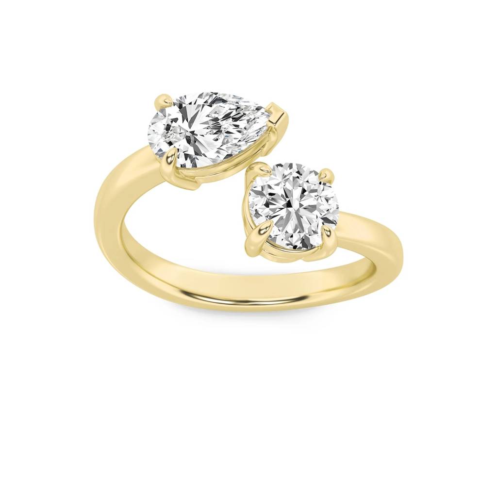 Toi Et Moi  Round & Pear Lab-Grown Diamond Ring : ND-RNG-14Y-1309-6