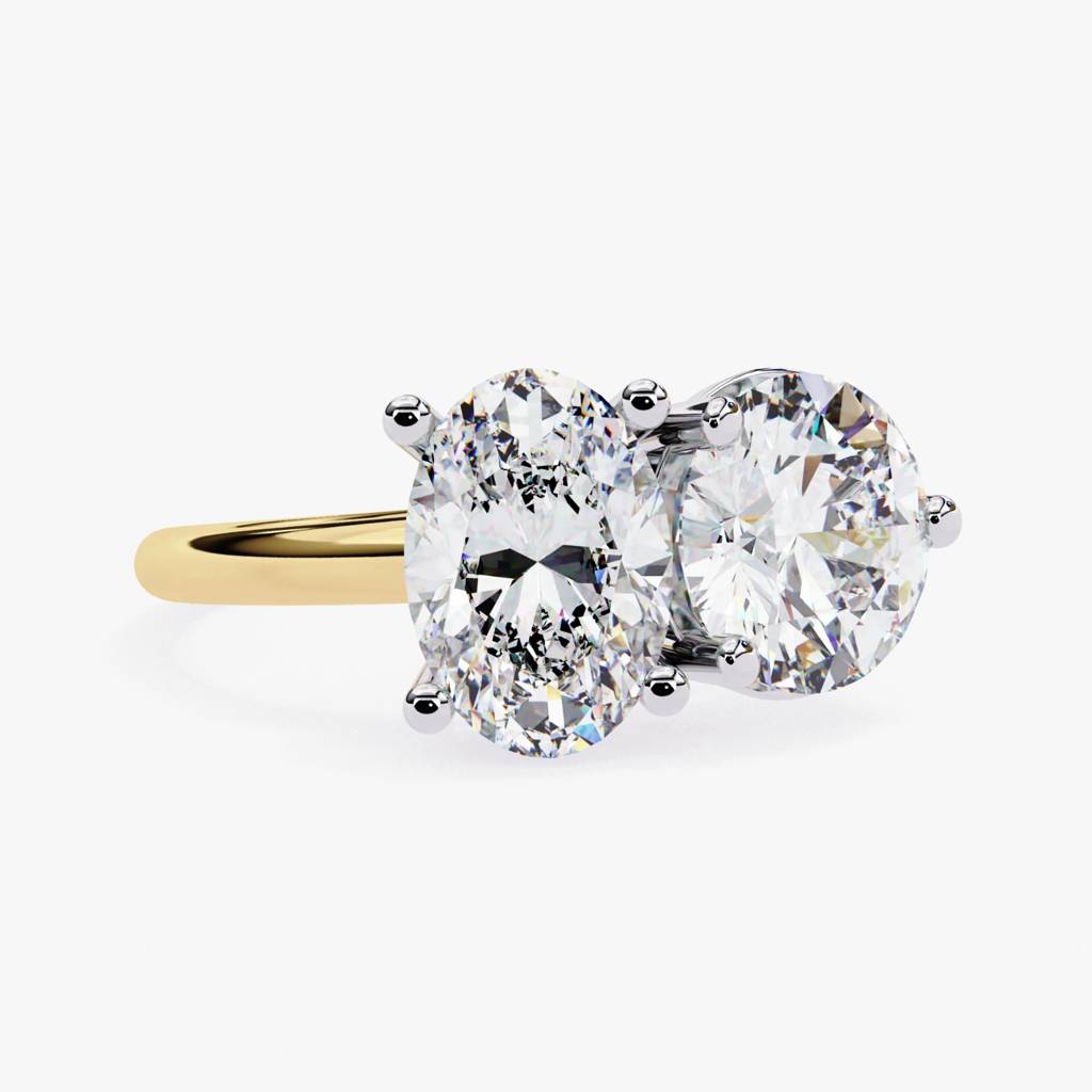 Toi Et Moi  Round And Oval Diamond Ring : ND-RNG-14Y-1315-6
