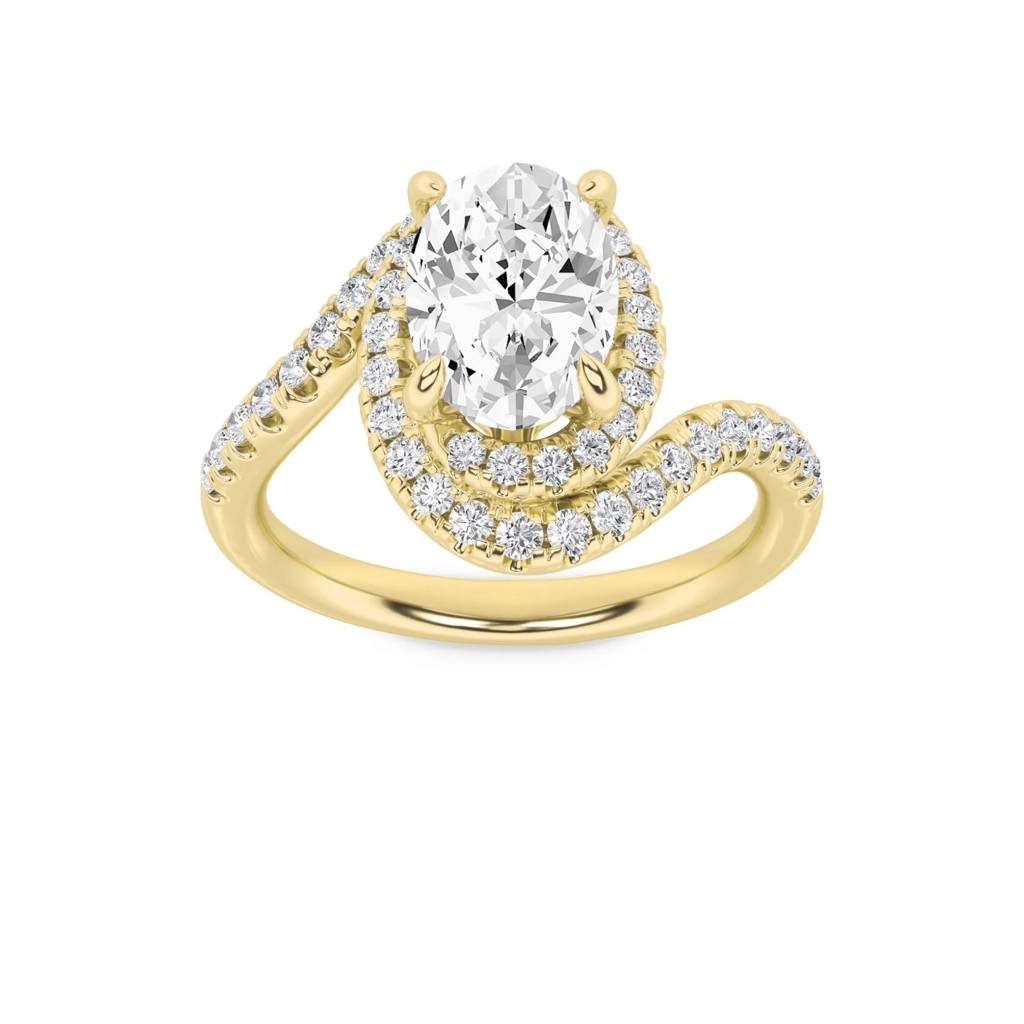 Amara  Oval Shape With Curvy Halo Band Lab-Grown Diamonds : ND-RNG-14Y-907-6