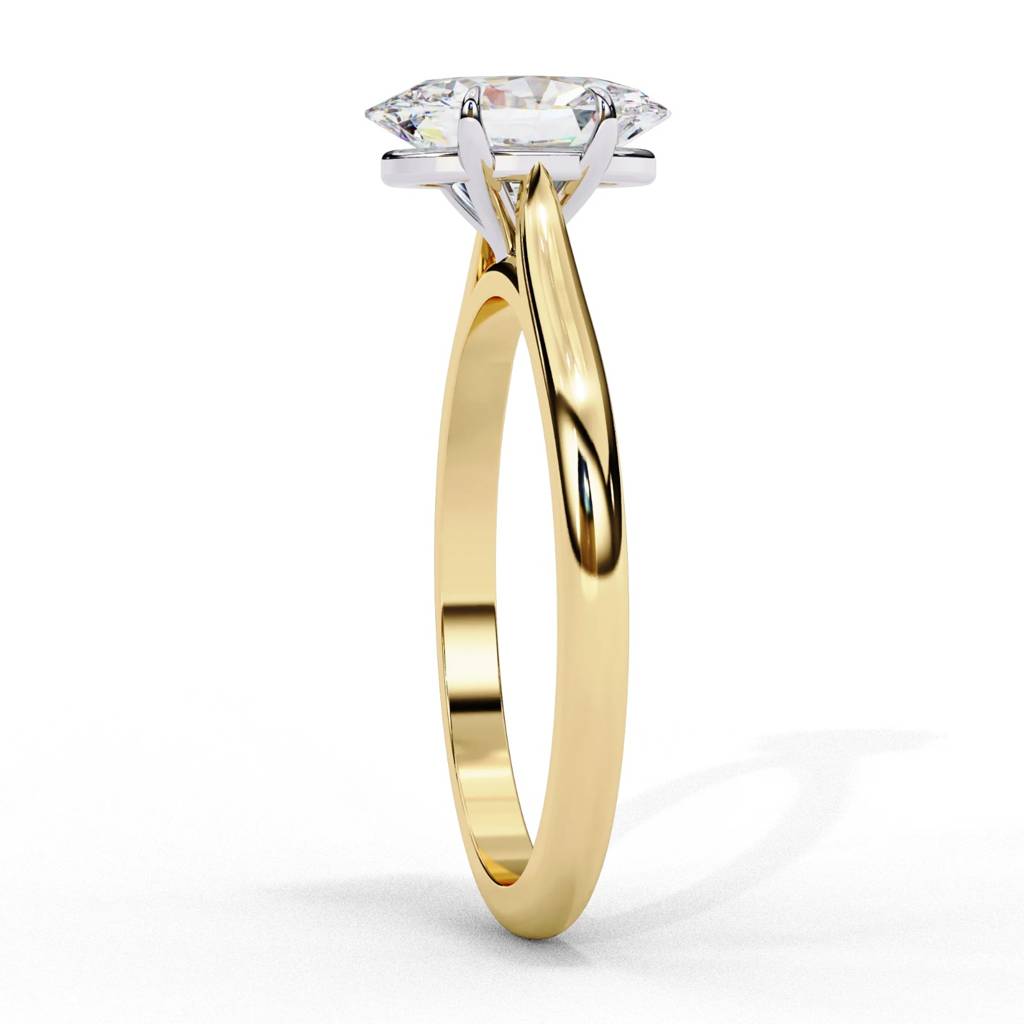 Amora  Classic Oval-Cut Diamond Ring With Plain Band : ND-RNG-14Y-931-6