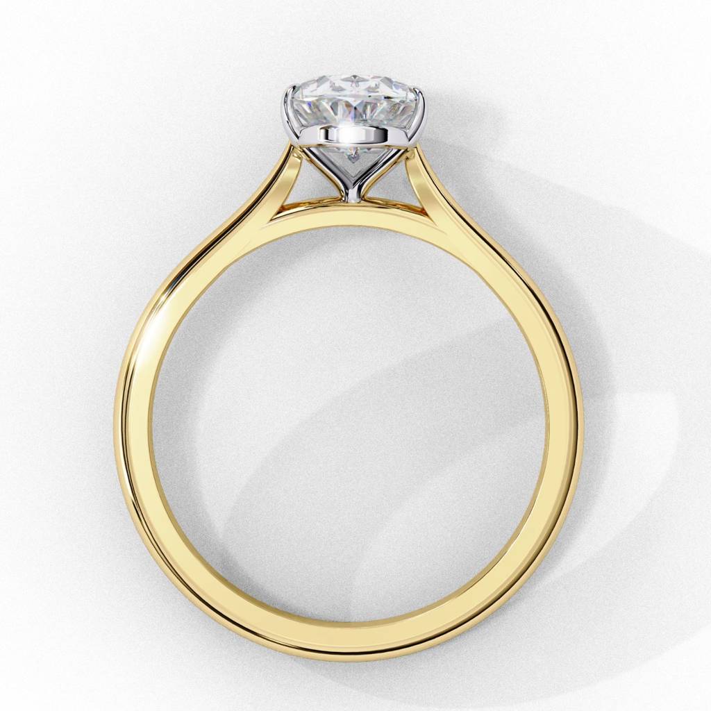 Amora  Classic Oval-Cut Diamond Ring With Plain Band : ND-RNG-14Y-931-6