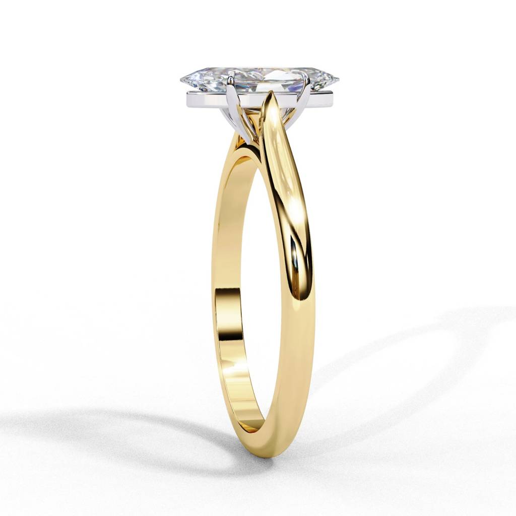 Amora  Marquise-Cut Diamond Ring With Sleek Plain Band : ND-RNG-14Y-937-6