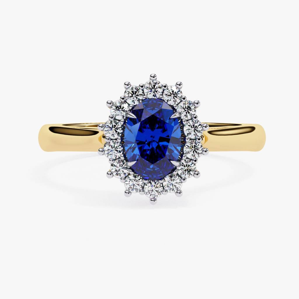 Blue Emerald Gemstone Ring With Diamond Accent Product : ND-RNG-14Y-991-6