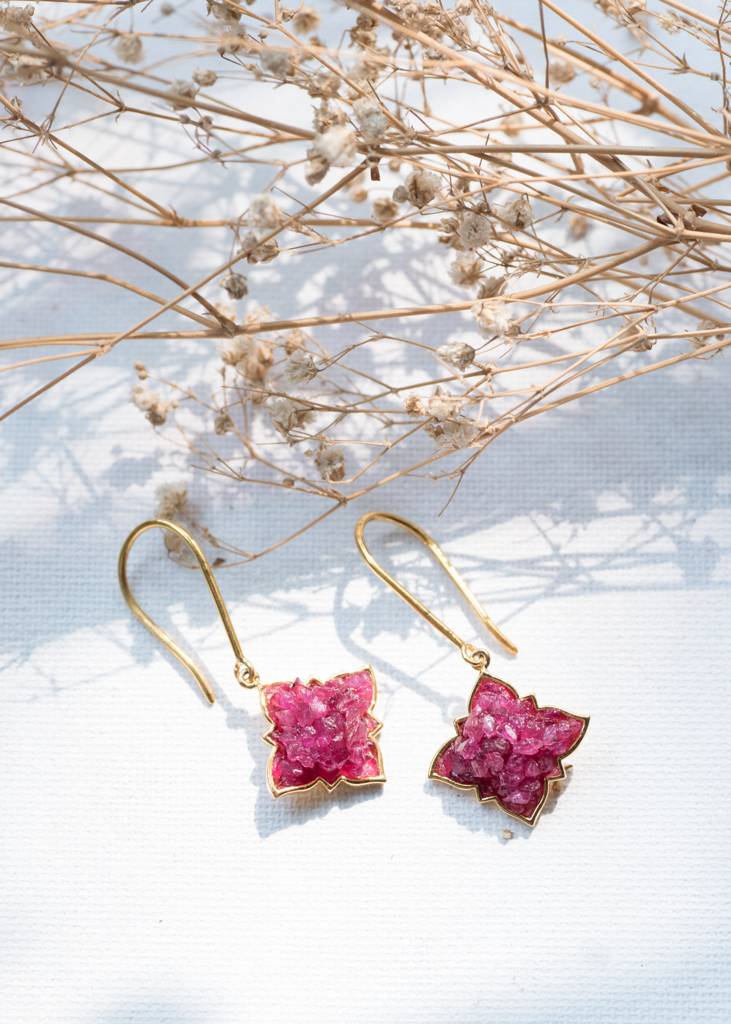 Natural Ruby Earrings - Manik Latkan : NH-ERR-04-RB