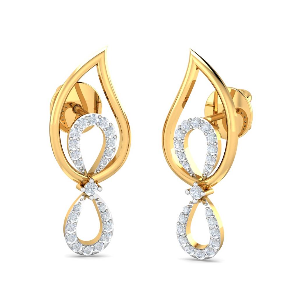 KuberBox 18K Yellow Gold Akane Teardrop Earrings