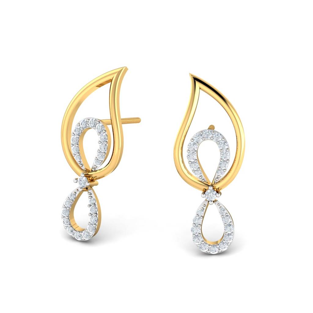 KuberBox 18K Yellow Gold Akane Teardrop Earrings