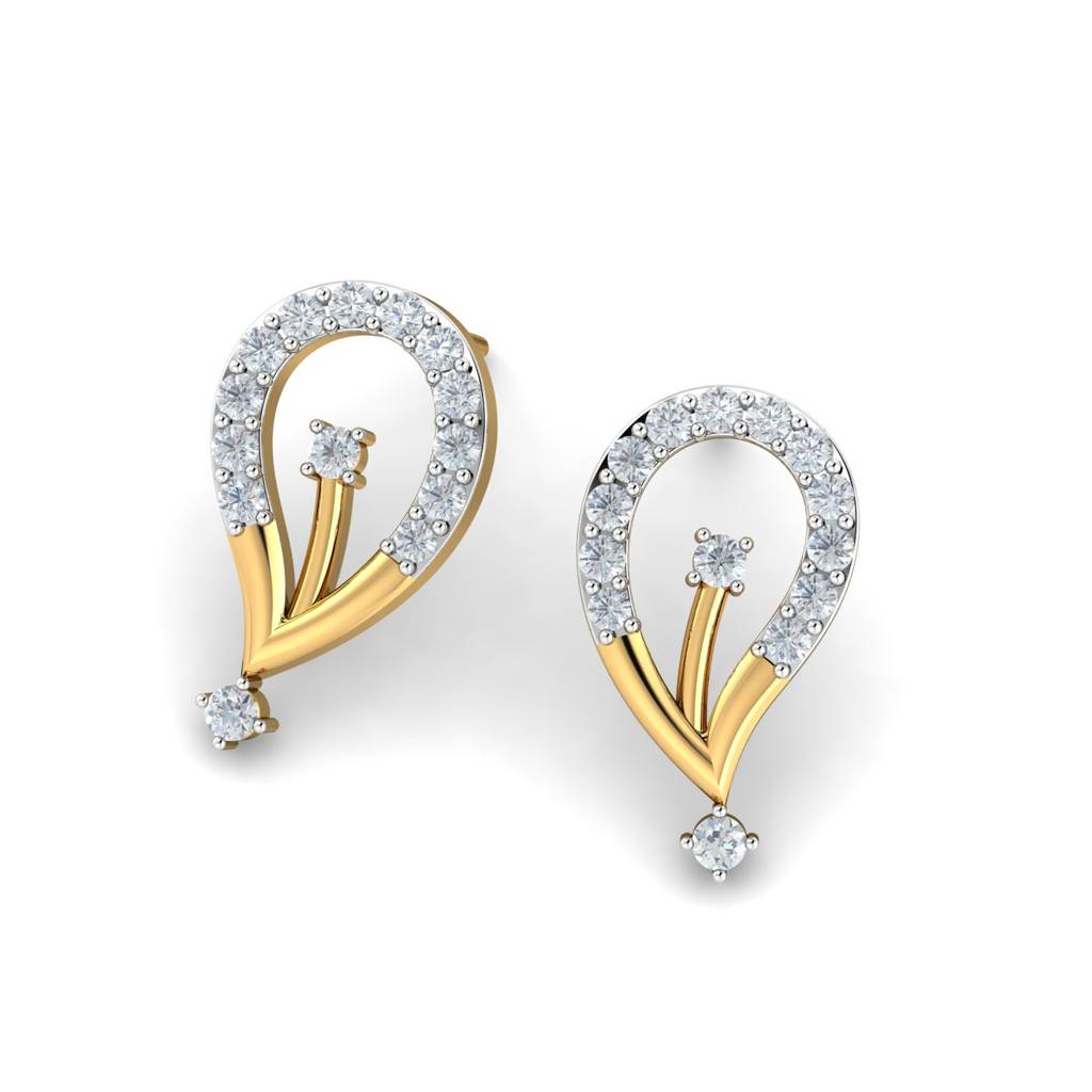 KuberBox 18K Yellow Gold Ausone Elegant Studs