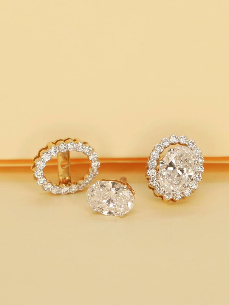 Eli 84 Pointer Lab Grown Diamond Earrings Striking Brilliance By Fiona Diamonds : NEOFDER0398ER18KT5377