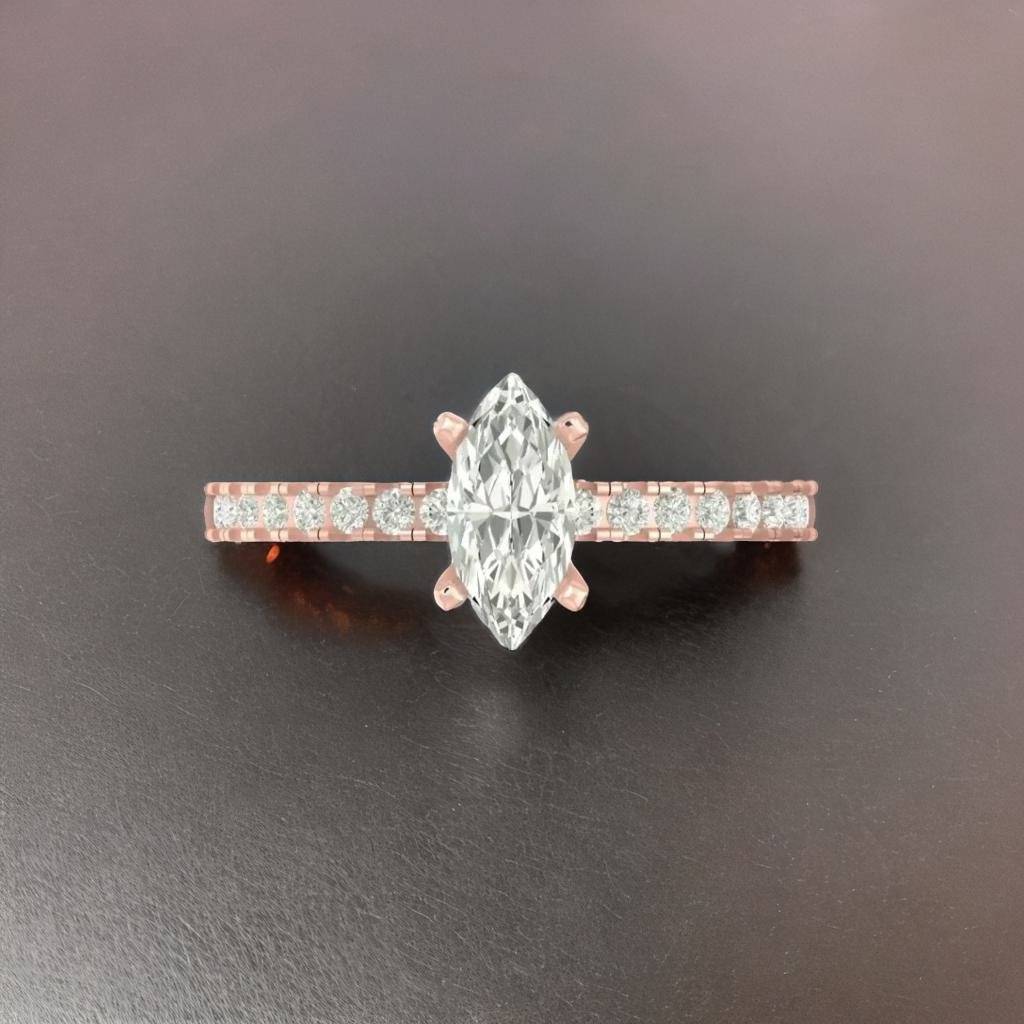 Splendor 0.95Ct Marquise Lab Diamond Ring : NEOFDR023814KT2063