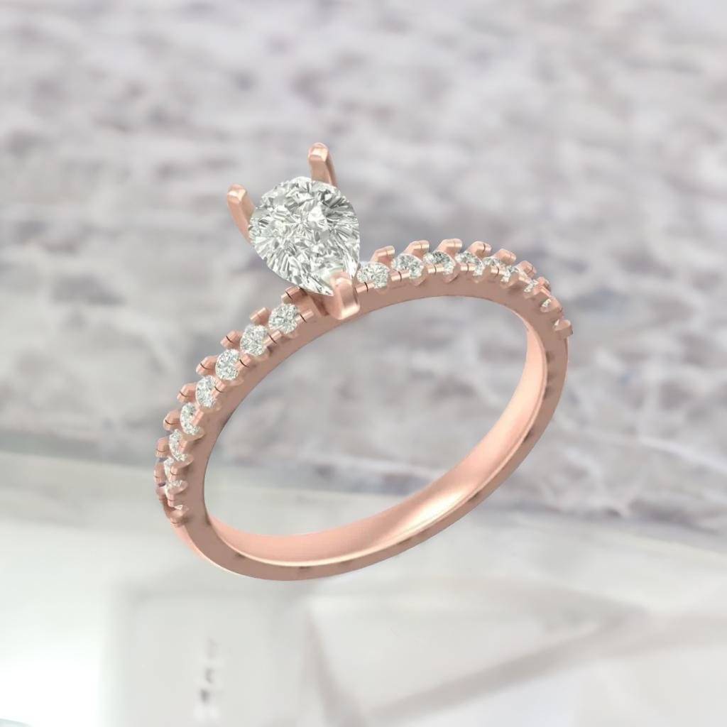 Rally 0.95 Pointer Pear Lab Diamond Ring : NEOFDR023914KT2064