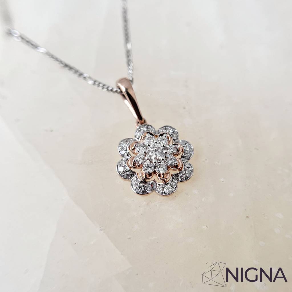 Hanabi Fireflower Lab Grown Diamond Pendant : NGL14GPT1023