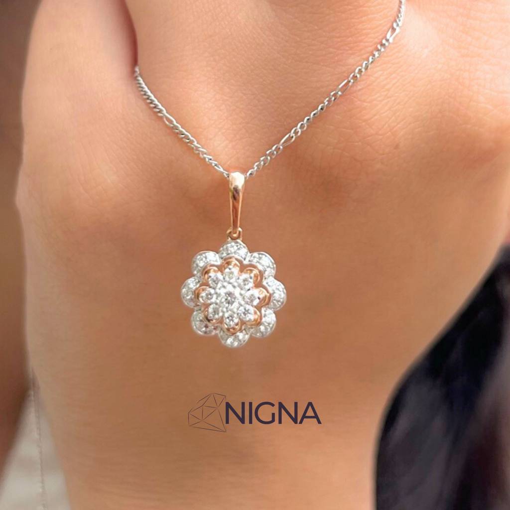 Hanabi Fireflower Lab Grown Diamond Pendant : NGL14GPT1023