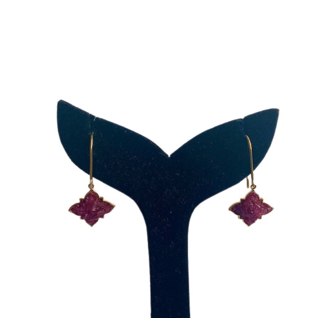 Natural Ruby Earrings - Manik Latkan : NH-ERR-04-RB