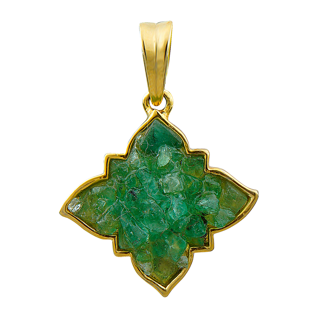 Natural Emerald Gemstone Pendant : NH-PDT-07-EM