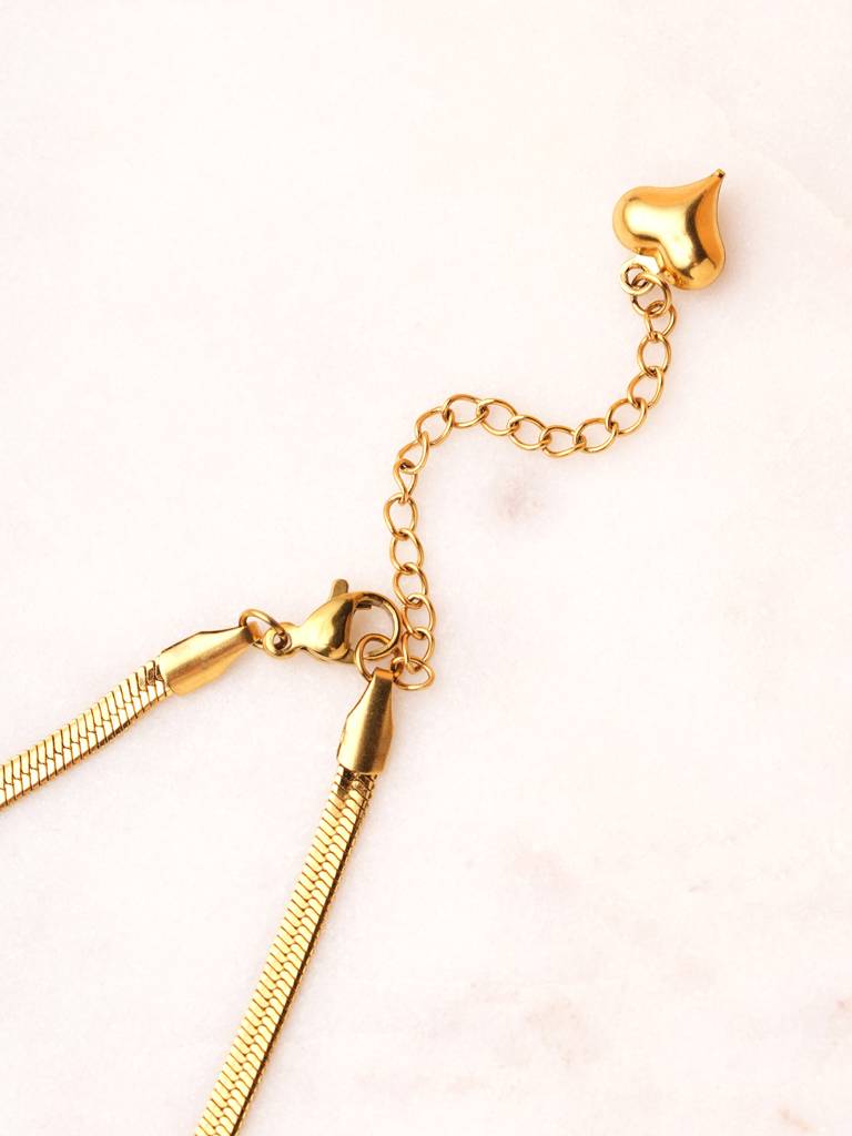 Luxe Flat Snake Chain Necklace For Women : NK0031