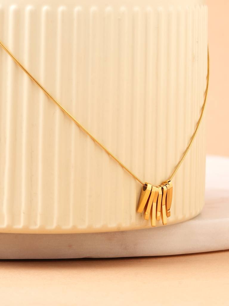 Tiered Cascade Block Necklace For Women : NK0049