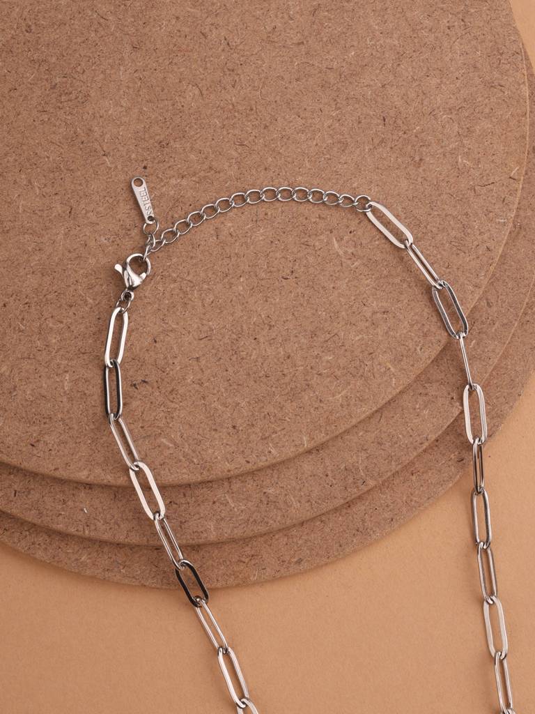 Bold Link Prism Bar Chain Necklace For Women - Waterproof & Anti-Tarnish : NK0271