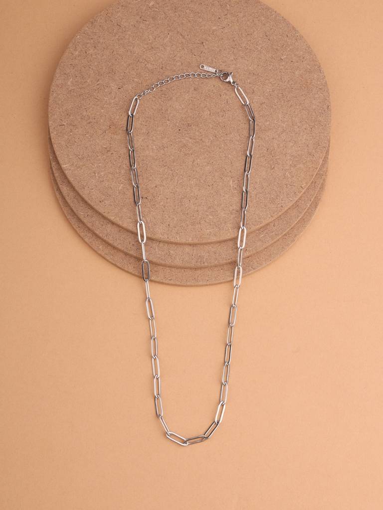 Bold Link Prism Bar Chain Necklace For Women - Waterproof & Anti-Tarnish : NK0271