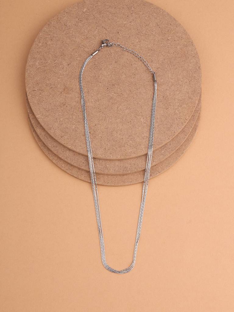 Multi-Strand Sleek Necklace For Women - Waterproof & Anti-Tarnish : NK0273