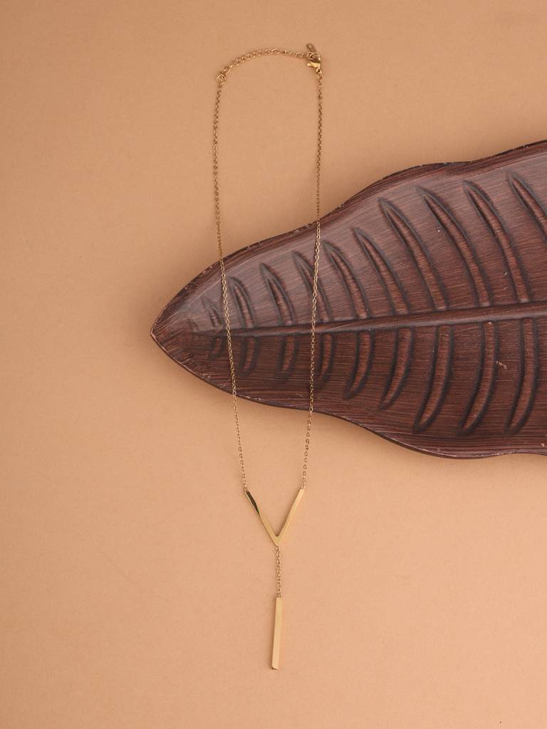 Radiant Bar Lariat Necklace For Women - Waterproof & Anti-Tarnish : NK0396