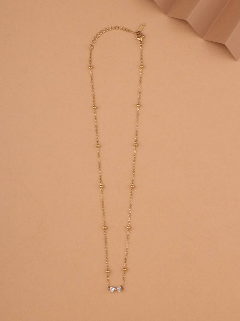 Dainty Crystal Butterfly Necklace For Women - Waterproof & Anti-Tarnish : NK0422