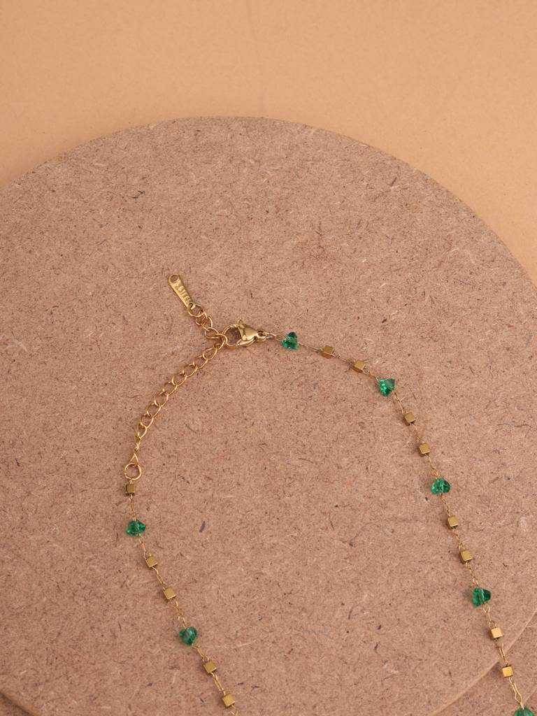 Mosaic Beaded Necklace For Women - Waterproof & Anti-Tarnish : NK0423