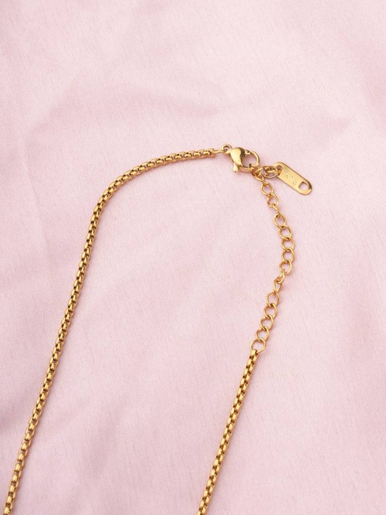 Mist Two-Tone Coin Necklace For Women - Waterproof & Anti-Tarnish : NK0475