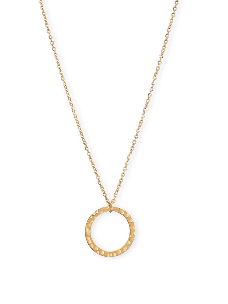 Women Gold-Toned 18K Gold Plated Gold-Plated Geometric Round Chain : NK235-11-G
