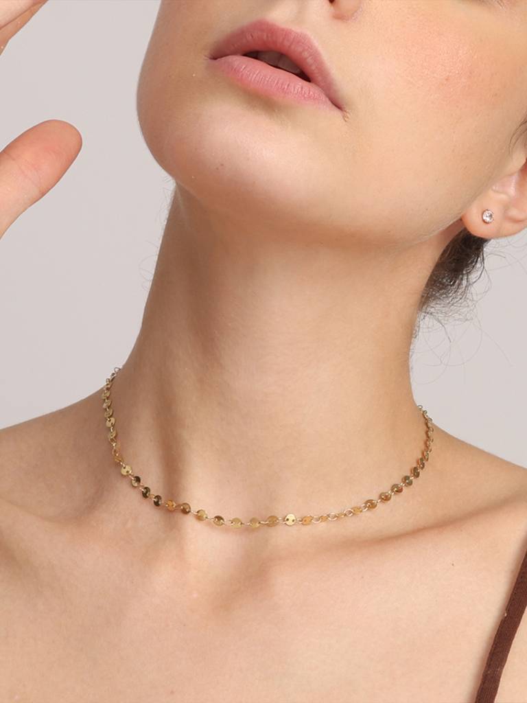 Women 18K Gold-Toned Gold-Plated Chain : NK240