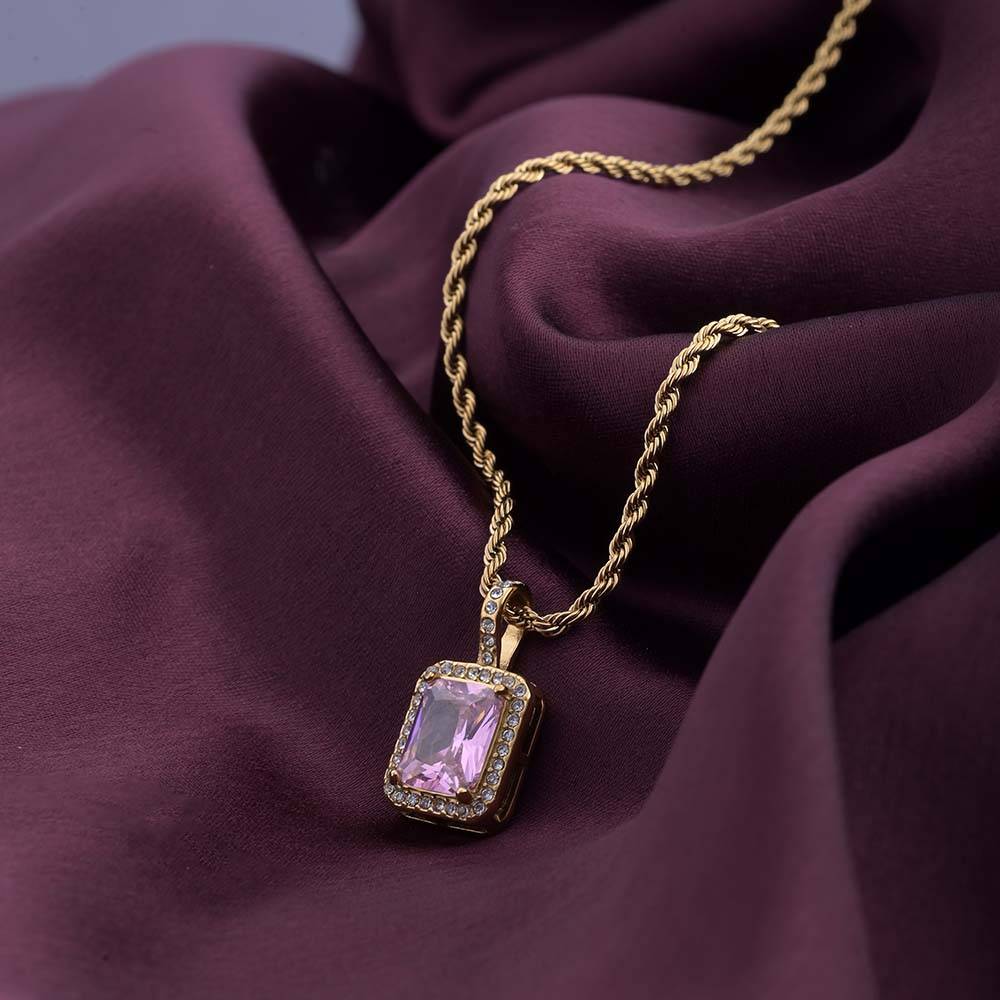Pink Emerald Oval Pendant : NK257