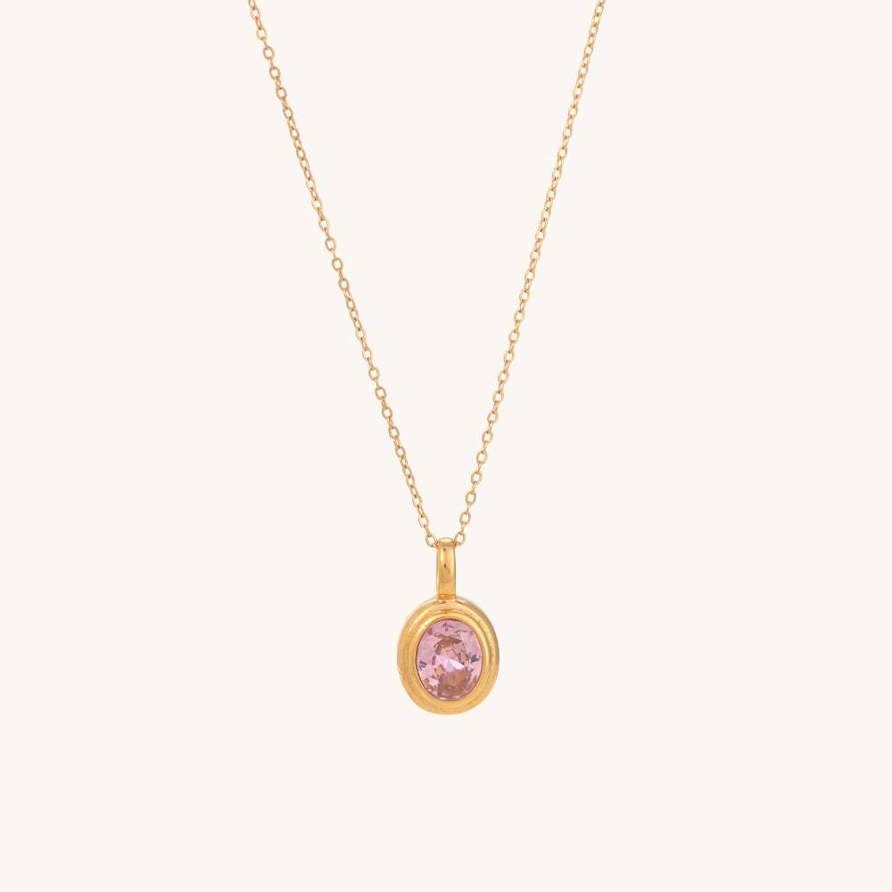 Pink Emerald Oval Pendant : NK257