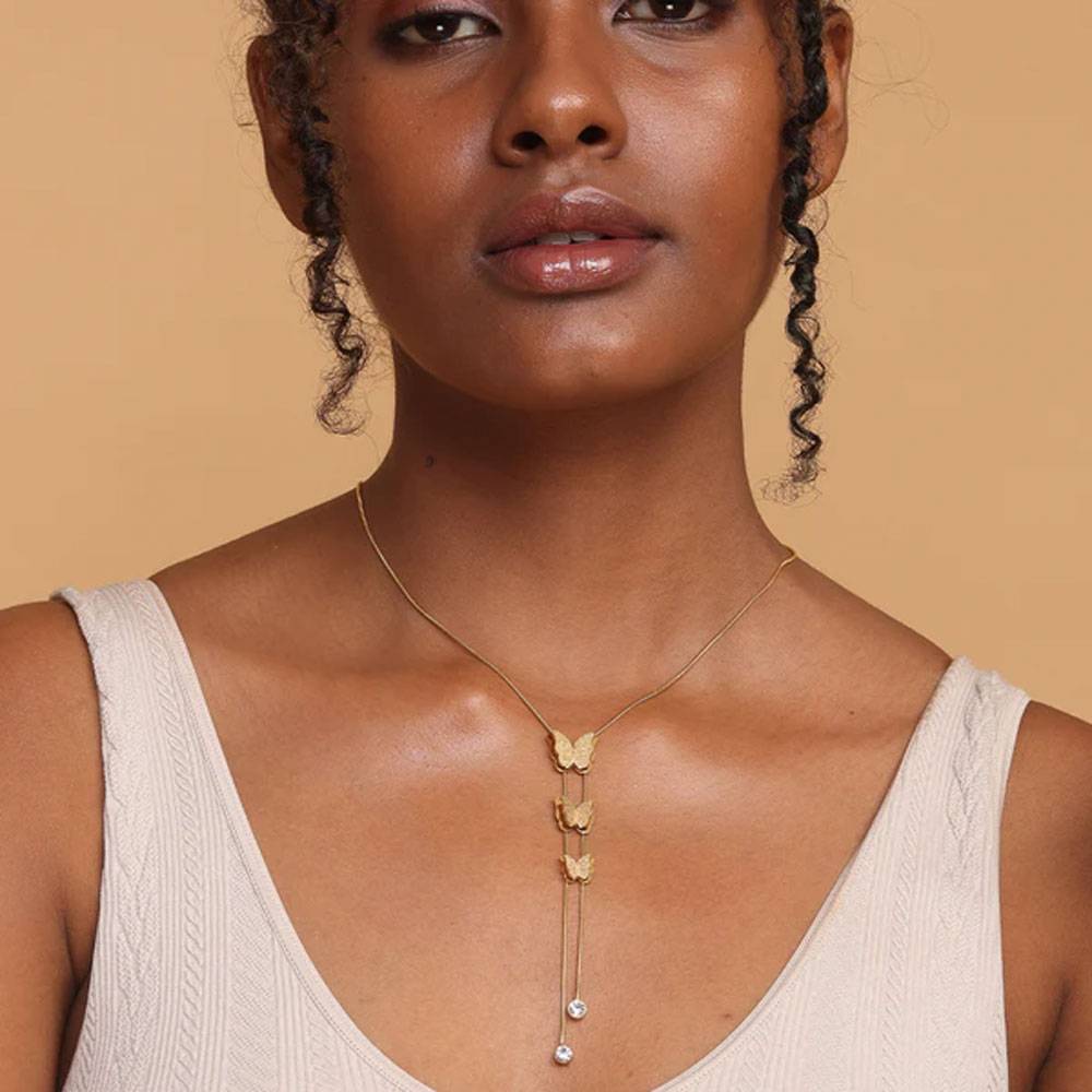 Butterfly Long Chain Necklace : NK276