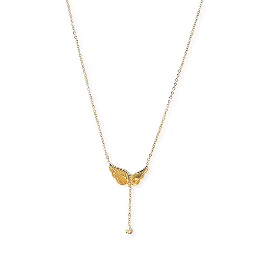 Angel Wing Dangling Diamond Necklace : NK295-G