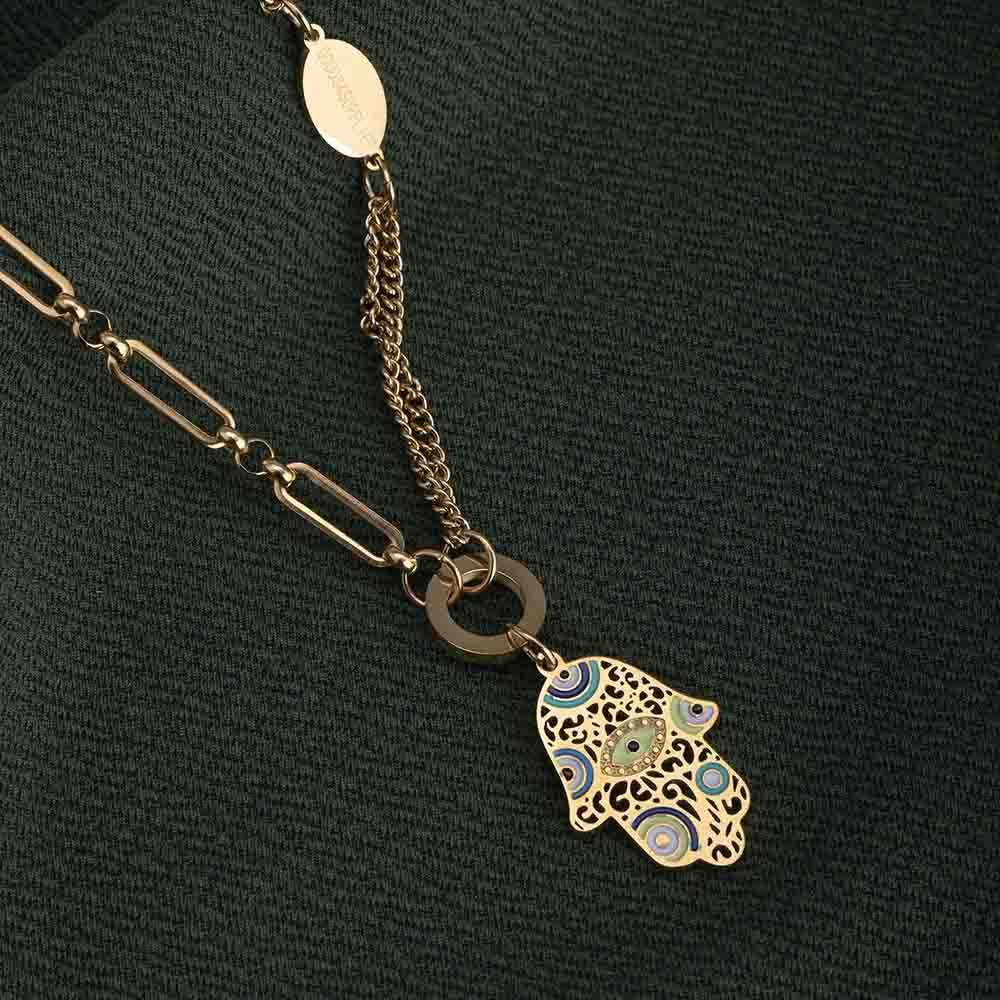 Hamsa Evil Eye Necklace : NK311