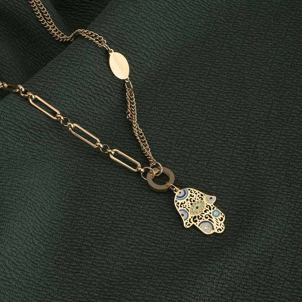 Hamsa Evil Eye Necklace : NK311