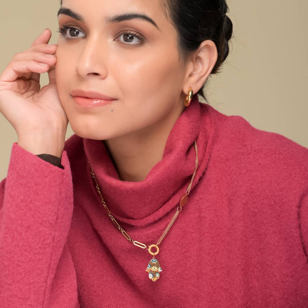 Hamsa Evil Eye Necklace : NK311