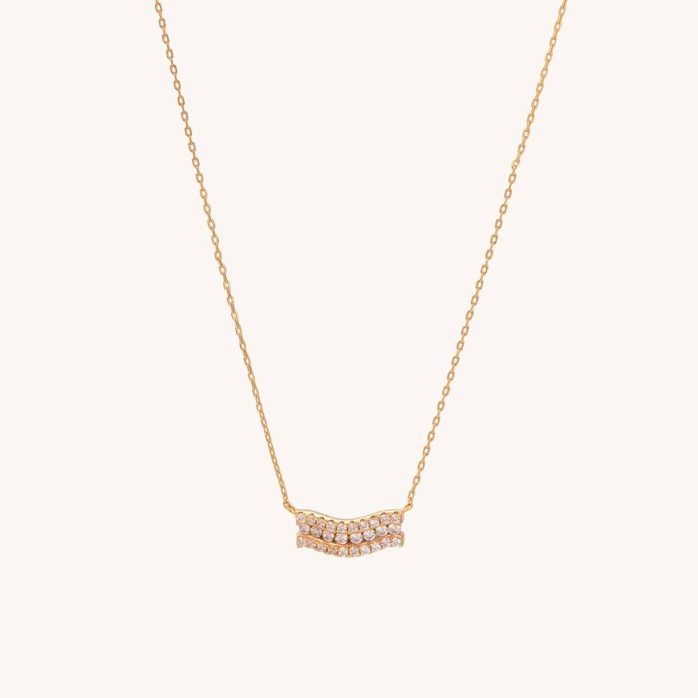 Diamond Wavy Necklace | 18K Gold Vermeil : NK336